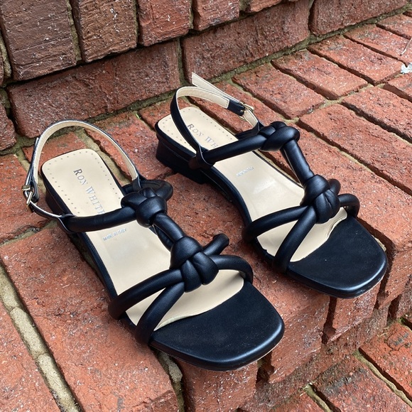 Ron White Black Blaise Sandals - Size 10 - Orig. $400 - Picture 1 of 9
